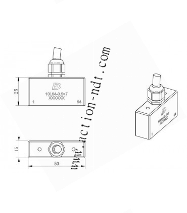 Palpeurs PA immersion 10MHz 64 éléments 0.5x7mm