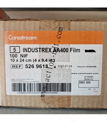 Boite de 100 films CARESTREAM INDUSTREX AA400 NIF 10x24cm